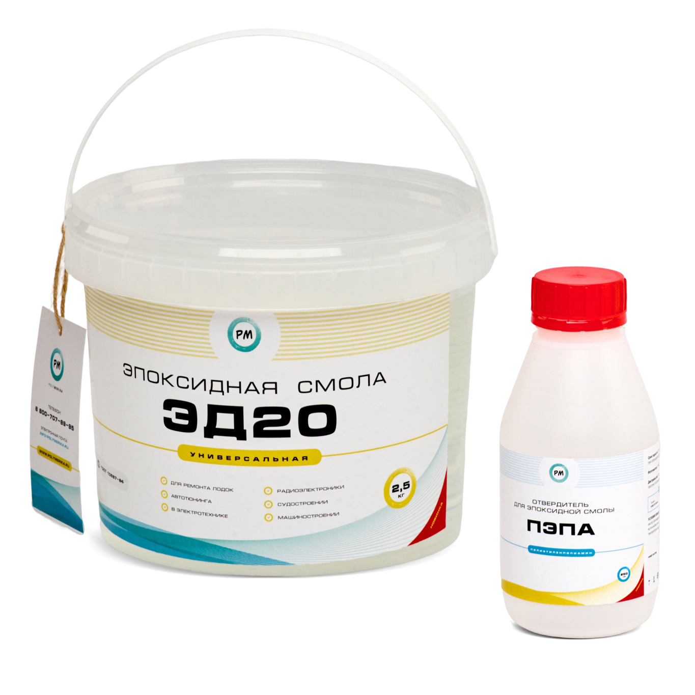 Эпоксидная смола Polymerika ЭД-20 (2,5 кг) с ПЭПА (250 гр)