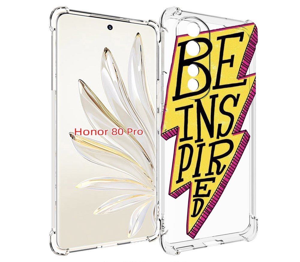 

Чехол MyPads надпись в желтой молнии для Honor 80 Pro, Прозрачный, Tocco