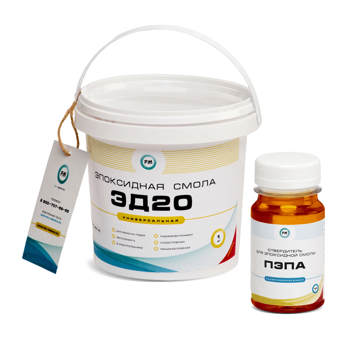 Эпоксидная смола Polymerika ЭД 20 (1 кг) с ПЭПА (100 гр)