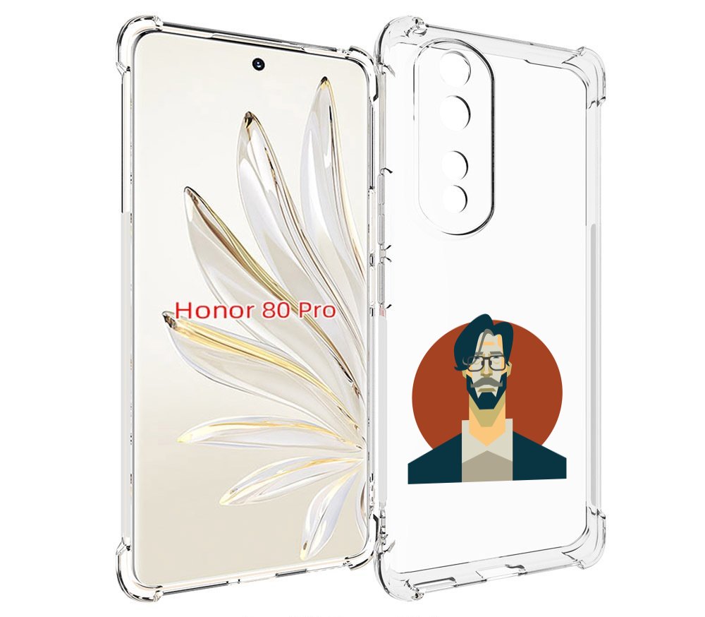 

Чехол MyPads мужичек-в-очках для Honor 80 Pro, Прозрачный, Tocco