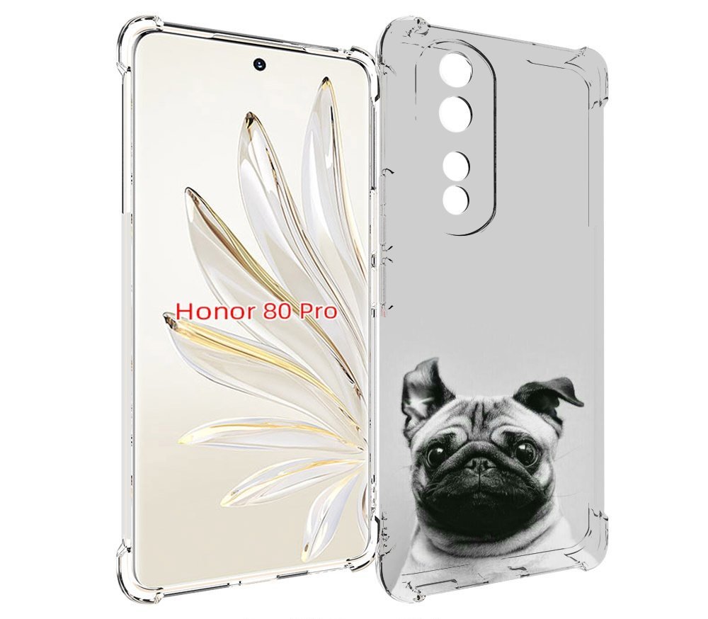 

Чехол MyPads мопс для Honor 80 Pro, Прозрачный, Tocco