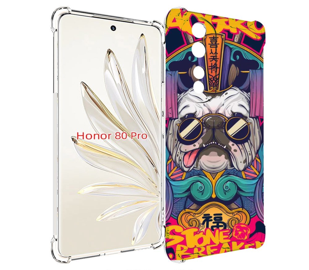 

Чехол MyPads мопс агро яркая для Honor 80 Pro, Прозрачный, Tocco