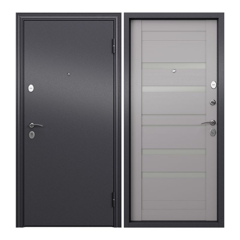 

Дверь входная Torex для квартиры металлическая Flat-S, 860х2050 правый, серый/белый, Flat-S