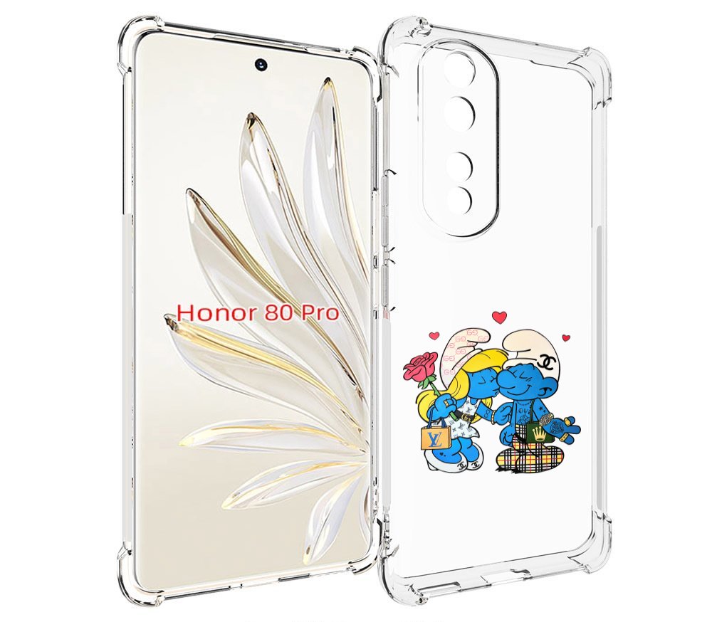 

Чехол MyPads модные-смурфики для Honor 80 Pro, Прозрачный, Tocco