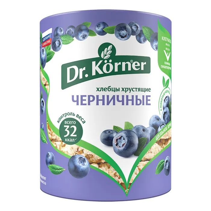 

Dr. Korner Черничный злаковый коктейль хлебцы, 10 шт по 100 г