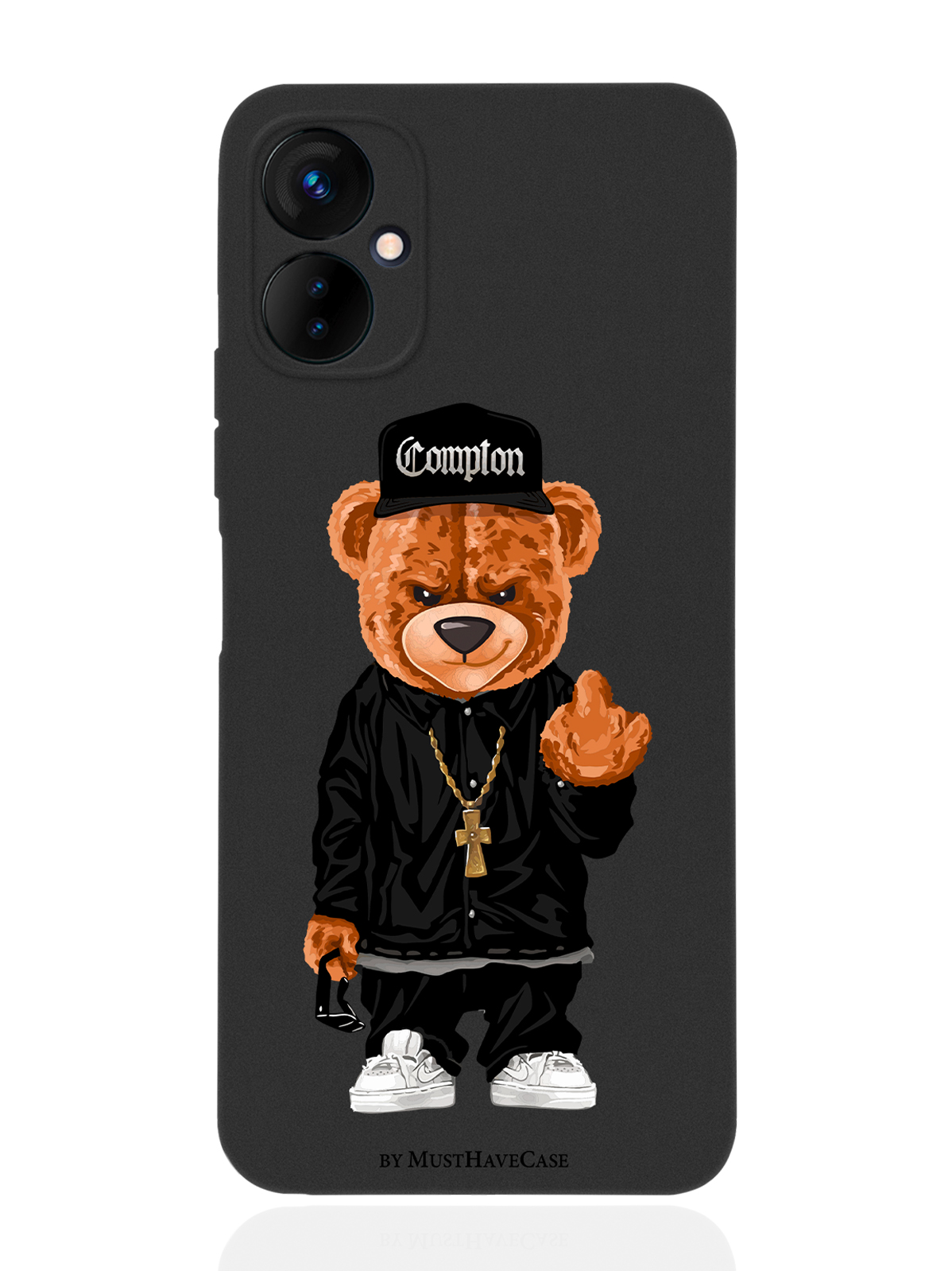 фото Чехол musthavecase для tecno spark 9 pro мишка compton черный