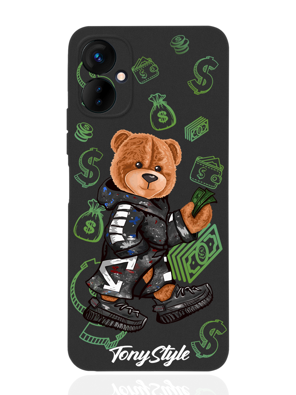 

Чехол Tony Style для Tecno Spark 9 Pro Tony Style Деньги черный, Коричневый;черный;зеленый