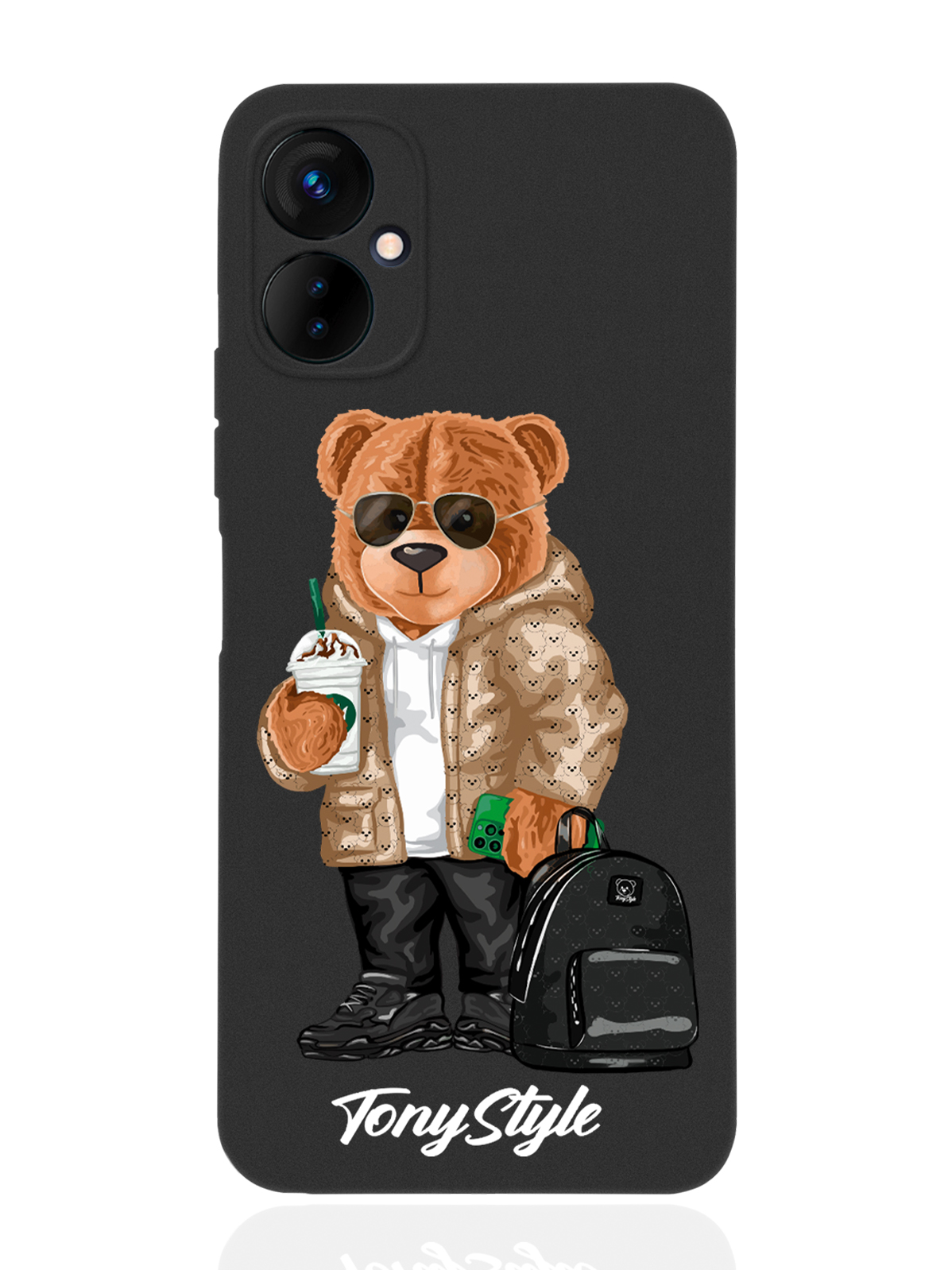 

Чехол Tony Style для Tecno Spark 9 Pro Tony Style в очках черный, Коричневый;черный;белый