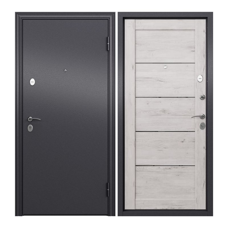 фото Дверь входная torex flat-xl для квартиры металлическая 950х2050 правый, черный/серый torex стальные двери