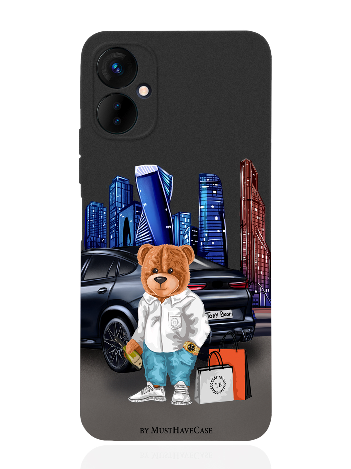 фото Чехол musthavecase для tecno spark 9 pro tony moscow city/ тони москва сити черный