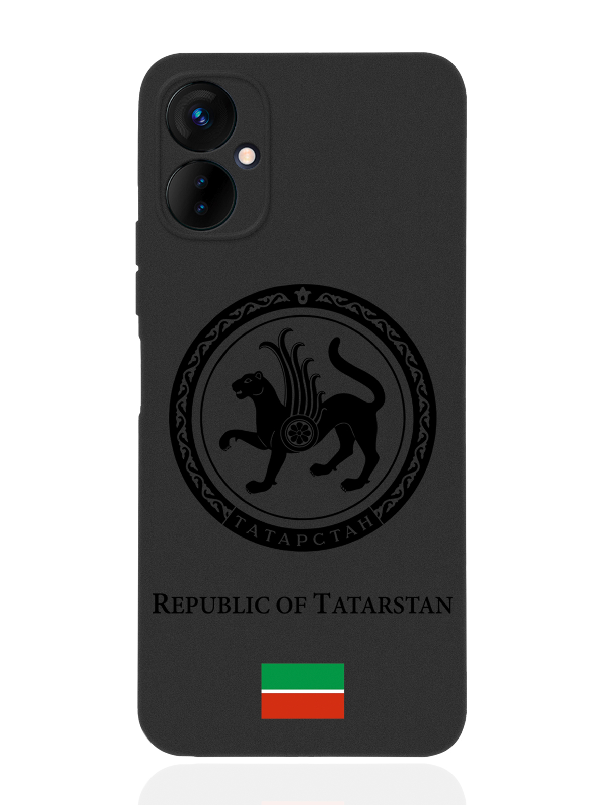 

Чехол SignumCase для Tecno Spark 9 Pro Черный лаковый Герб Татарстана черный