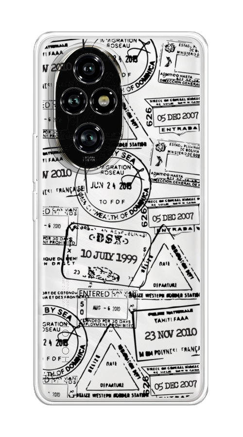 

Чехол на Honor 200 Pro "Visa stamps 2", Белый;черный;серый, 6124850-1