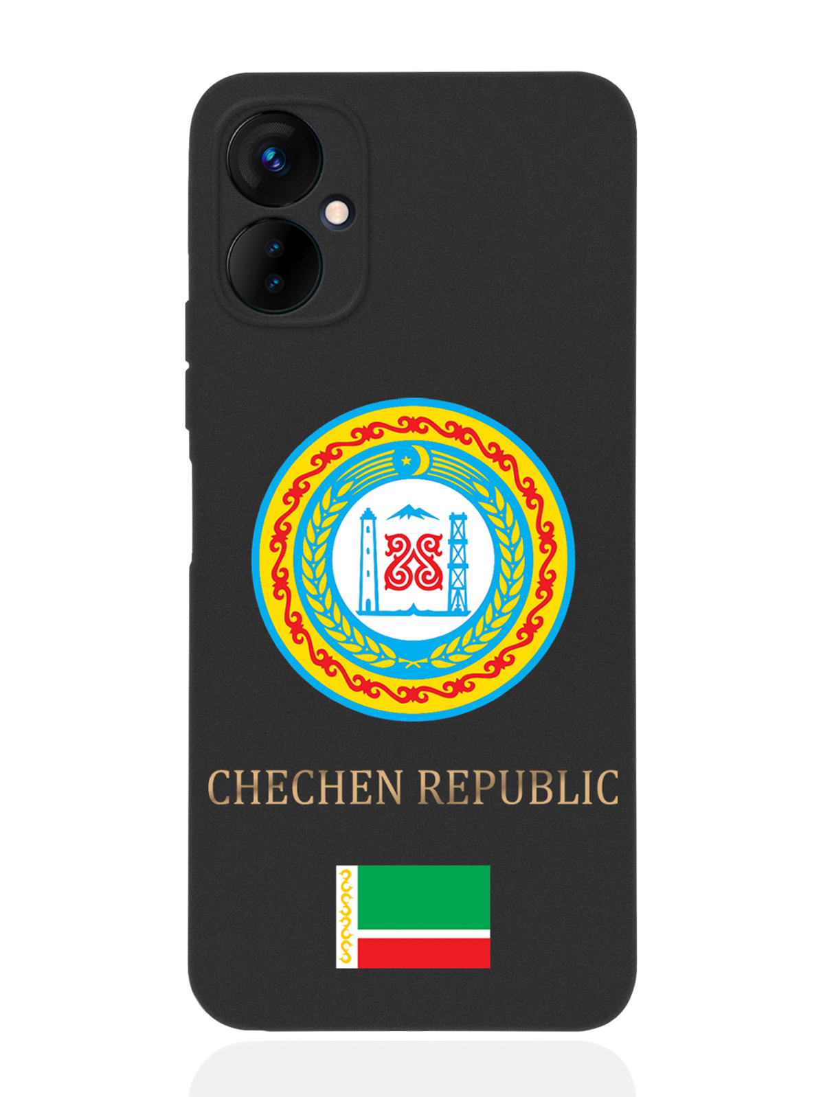 

Чехол SignumCase для Tecno Spark 9 Pro Герб Чечни черный, Разноцветный