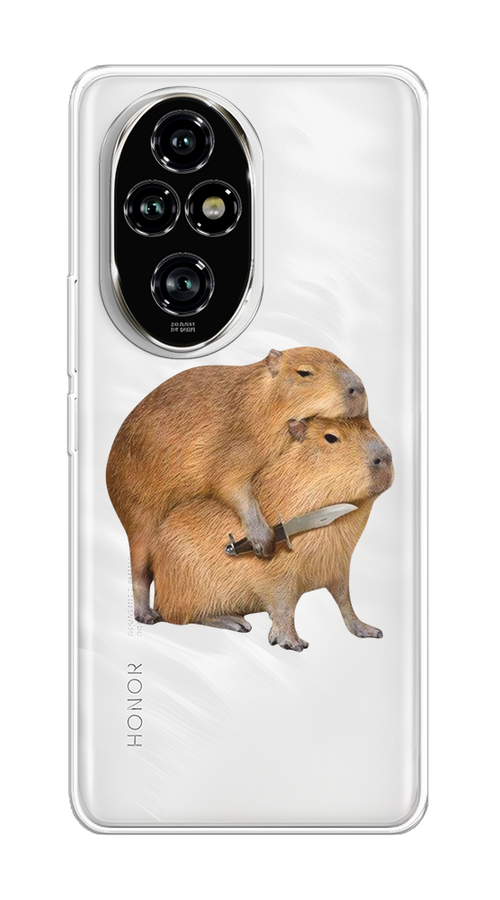 

Чехол на Honor 200 Pro "Капибара с ножом", Бежевый, 6124850-1