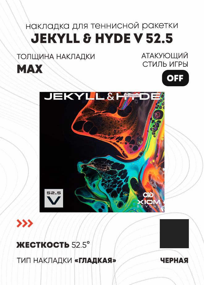 Накладка для ракетки Xiom Jekyll Hyde V 525 черный max 8989₽