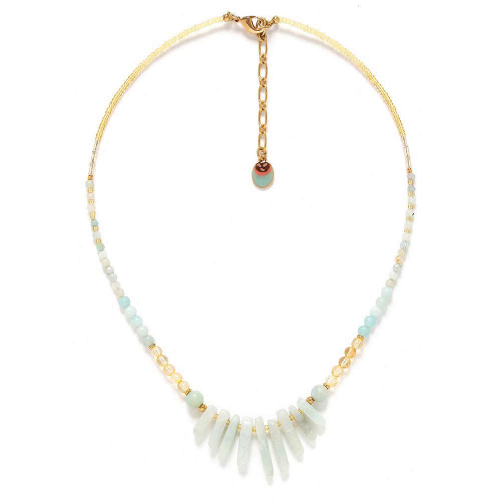 

Колье из бижутерного сплава 48 см Nature Bijoux NB23.1-15-42572, амазонит/цитрин, NB23.1-15-42572