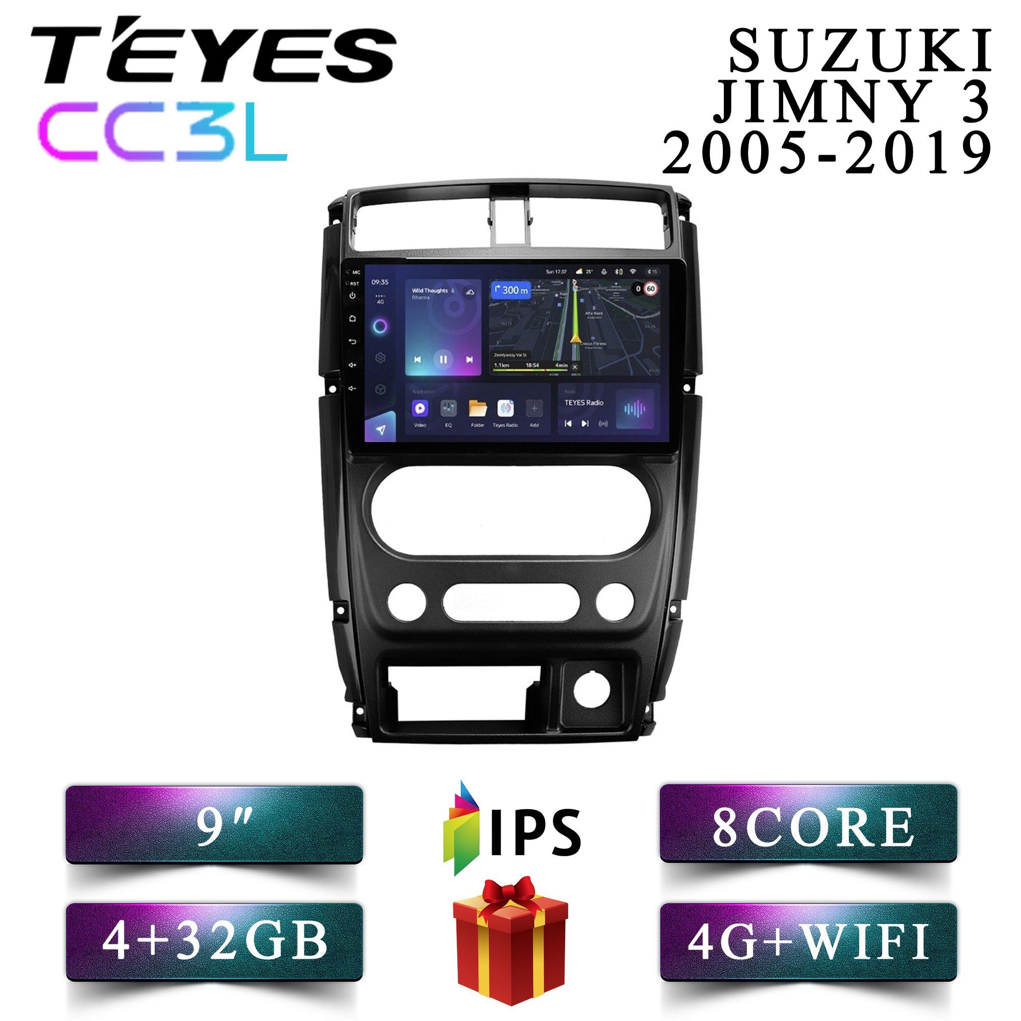 

Штатная автомагнитола Teyes CC3L 4+32GB 4G Suzuki Jimny 3 Сузуки Джимни 3 android, CC3L 4+32