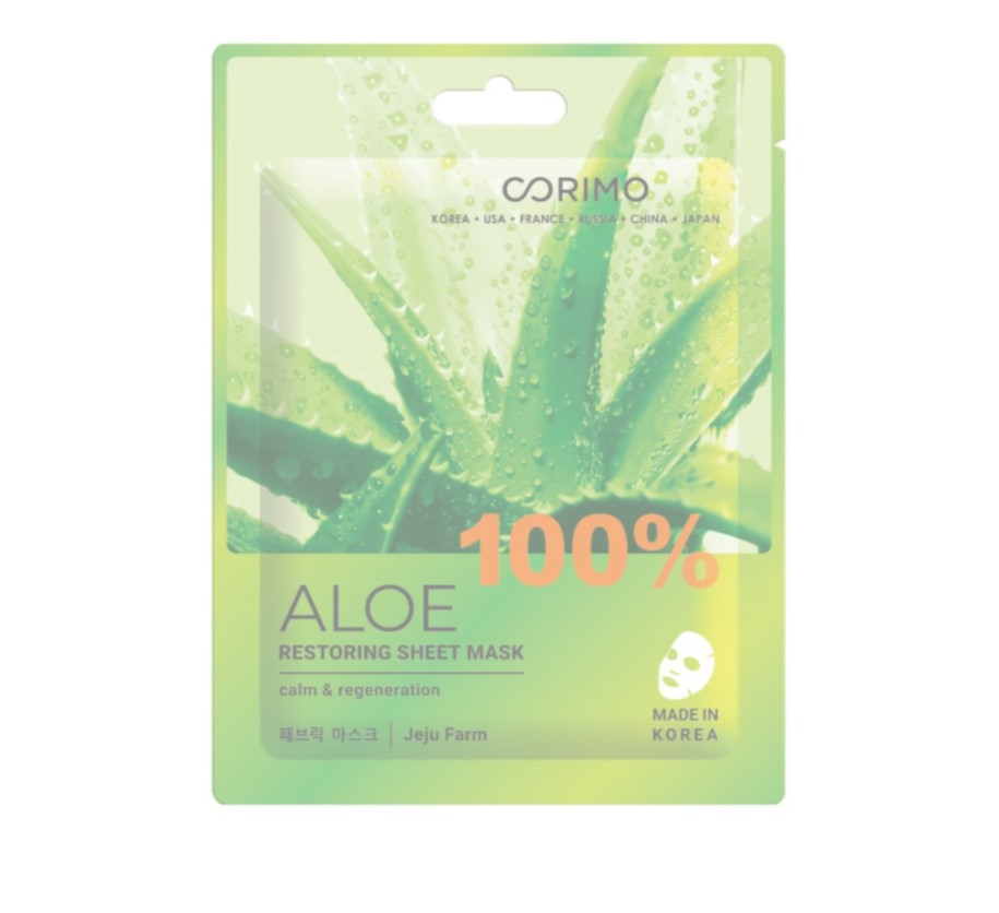 фото Тканевая маска для лица corimo aloe восстановление 22 г