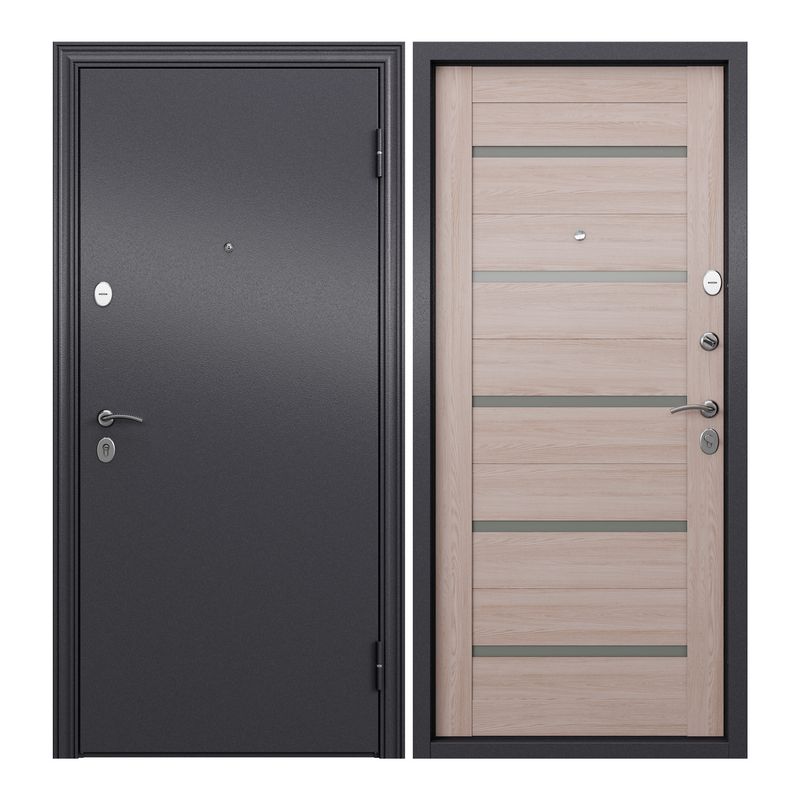 

Дверь входная Torex для квартиры металлическая Flat-S, 950х2050 правый, серый/бежевый, Flat-S