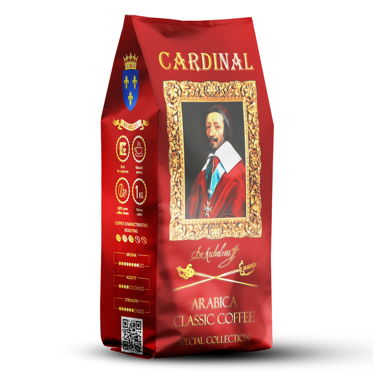 фото Черный кофе в зернах "кардинал", 1000 г, 100% арабика cardinal