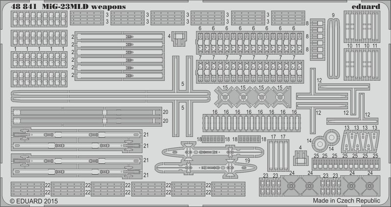 

Фототравление Eduard 48841 MiG-23MLD weapons вооружение 1/48