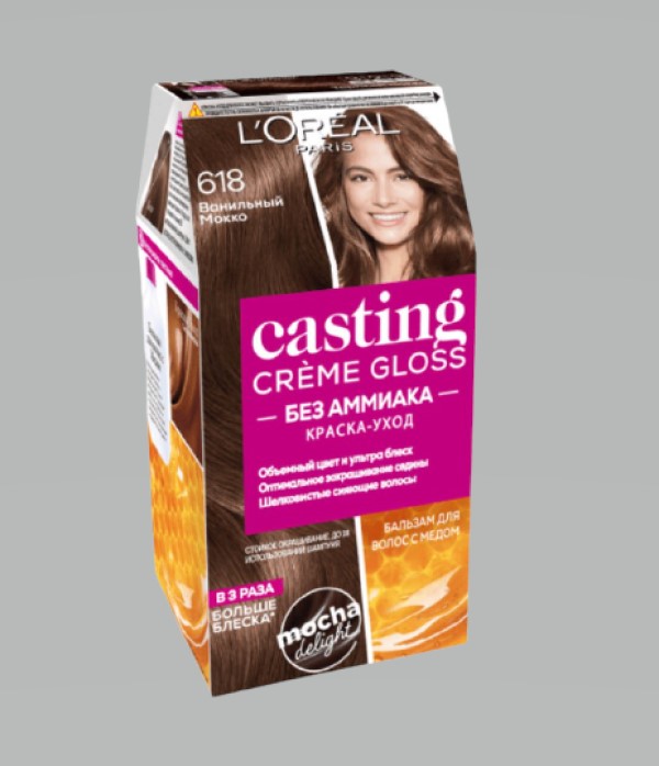 фото Крем-краска для волос l’oreal professionnel casting creme gloss 618 ванильный мокко 180 мл l'oreal professionnel