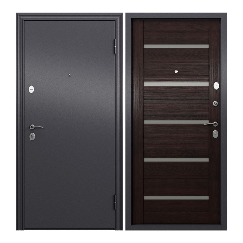 

Дверь входная Torex для квартиры металлическая Flat-S, 860х2050 правый, серый/коричневый, Flat-S