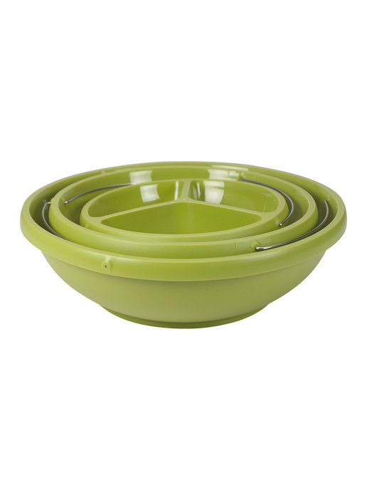 фото Складная ваза для фруктов и снеков twistfold party bowls (кол-во ярусов: 3, цвет: зелёный) markethot