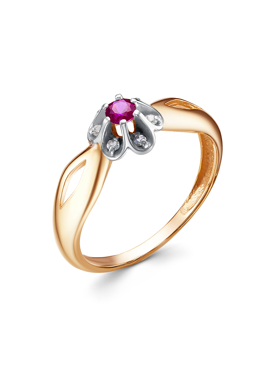 

Кольцо женское SamoroDki Jewelry 1-03-005 из серебра с корундом/рубином, р.15, 1-03-005-02