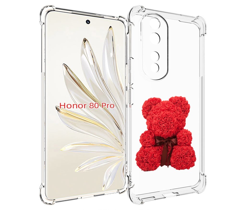 

Чехол MyPads мишка-из-розочек для Honor 80 Pro, Прозрачный, Tocco