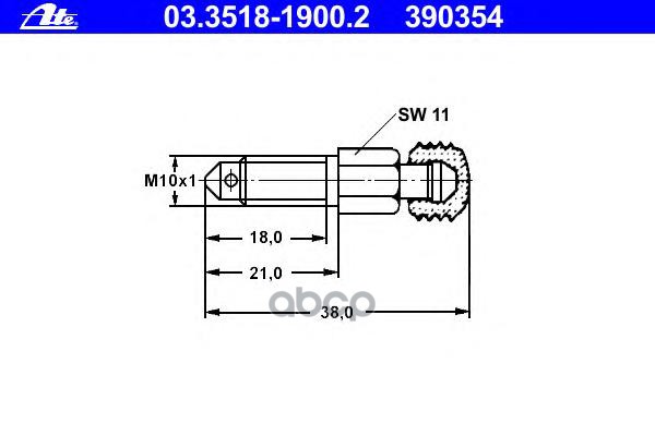 ATE Штуцер тормозного цилиндра ATE 03351819002 639₽