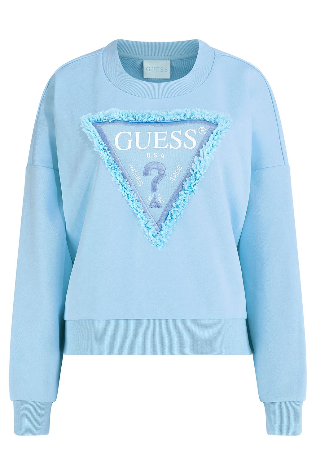 

Свитшот женский Guess W3GQ18 KBKM0 голубой L, W3GQ18 KBKM0