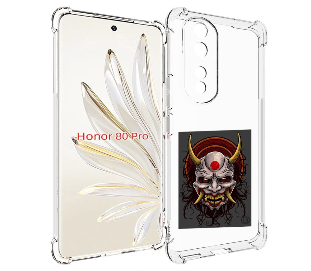 

Чехол MyPads маска с клыками и рогами для Honor 80 Pro, Прозрачный, Tocco