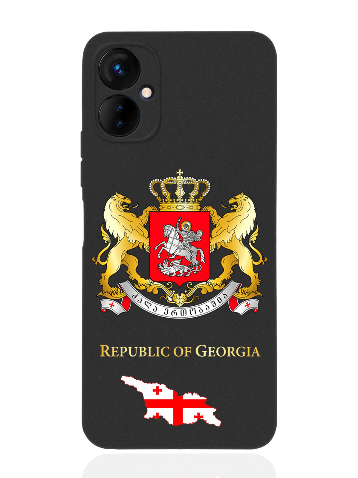 

Чехол SignumCase для Tecno Spark 9 Pro Герб Грузии черный, Разноцветный