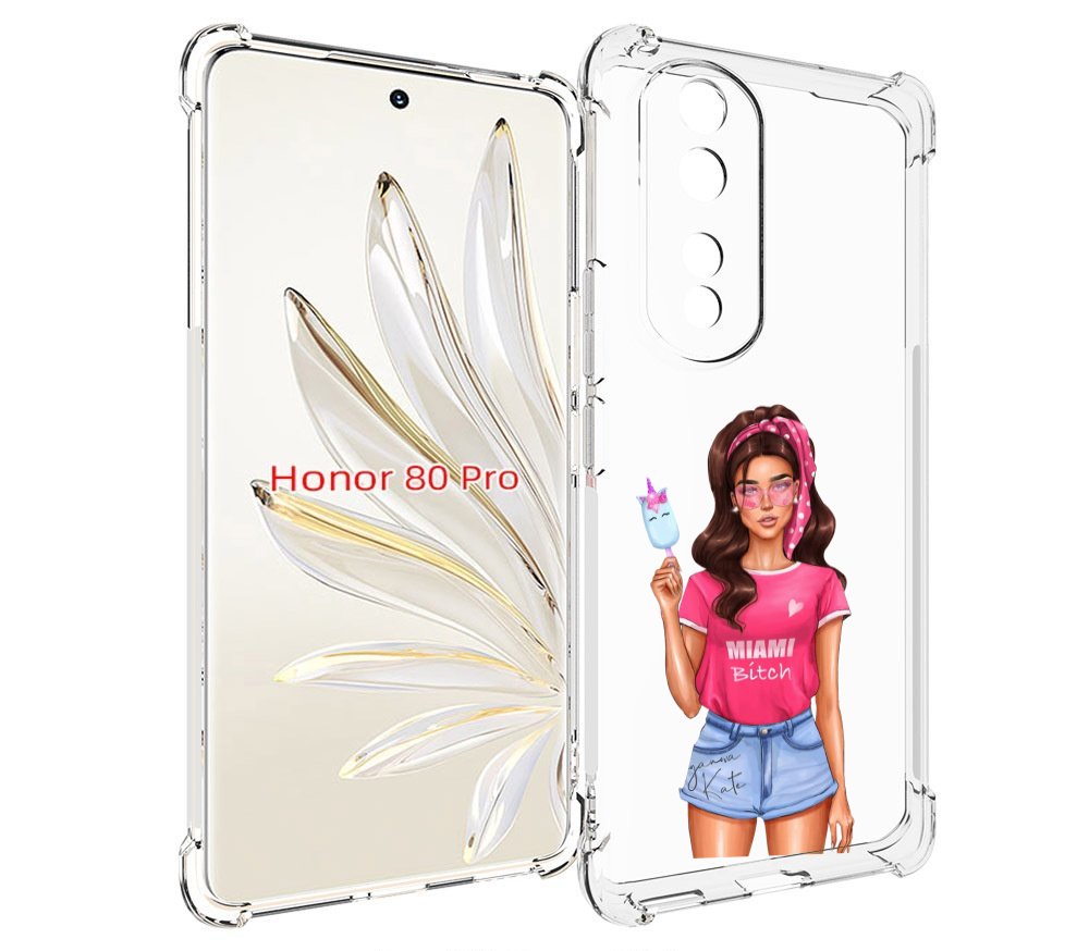 

Чехол MyPads майами-битч женский для Honor 80 Pro, Прозрачный, Tocco