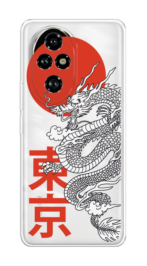 

Чехол на Honor 200 Pro "Китайский дракон", Черный;красный;белый, 6124850-1