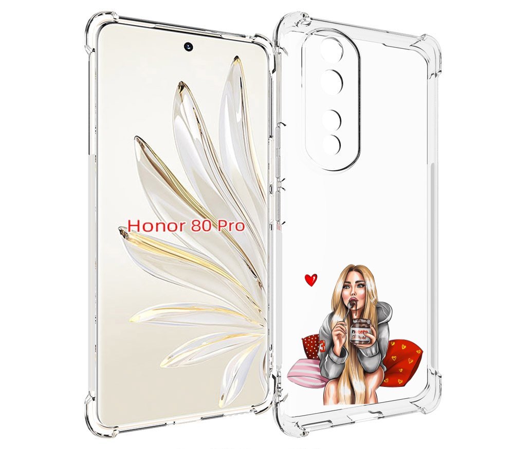 

Чехол MyPads любительница-нутеллы женский для Honor 80 Pro, Прозрачный, Tocco