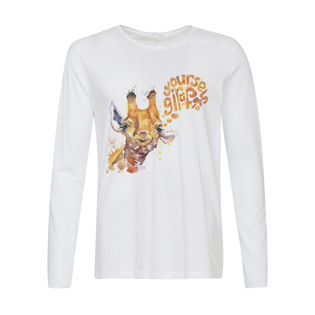 

Лонгслив CoolPodarok Краски. Your self giraph. Жираф, Белый, 2w015142