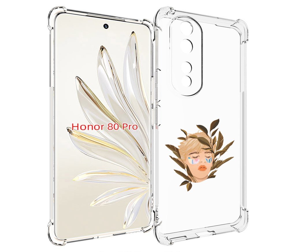 

Чехол MyPads лицо-с-патчами для Honor 80 Pro, Прозрачный, Tocco