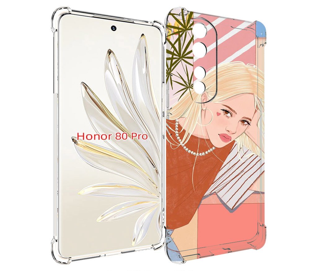 

Чехол MyPads летняя-девочка женский для Honor 80 Pro, Прозрачный, Tocco