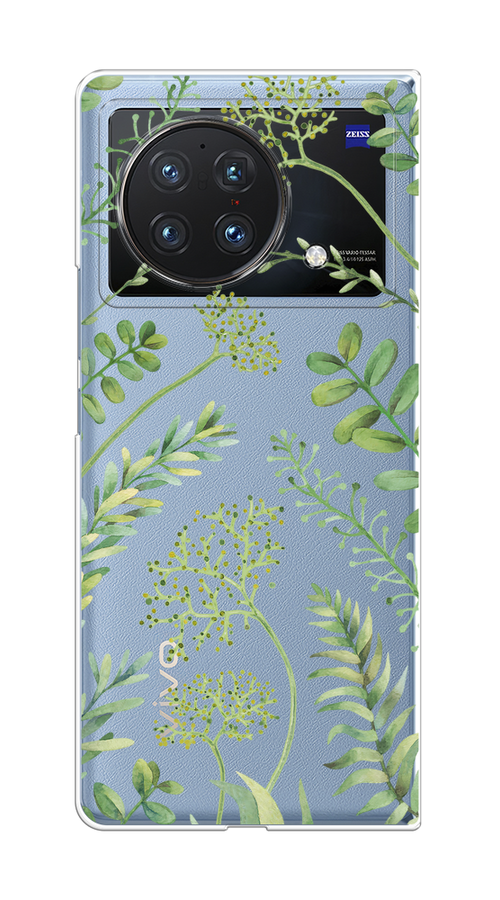 

Чехол на Vivo X Fold "Green Leaves", Зеленый;прозрачный, 266750-1