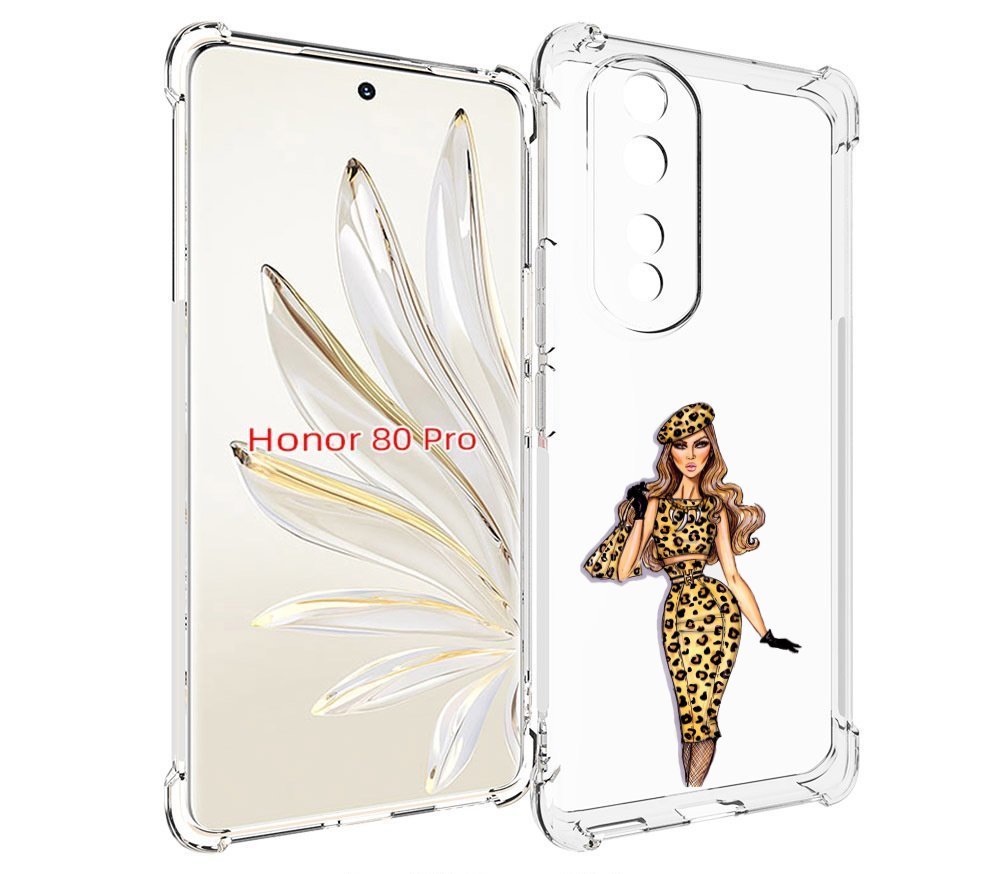 

Чехол MyPads леопардовое платье женский для Honor 80 Pro, Прозрачный, Tocco