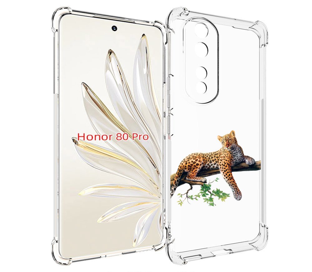 

Чехол MyPads леопард-на-дереве детский для Honor 80 Pro, Прозрачный, Tocco