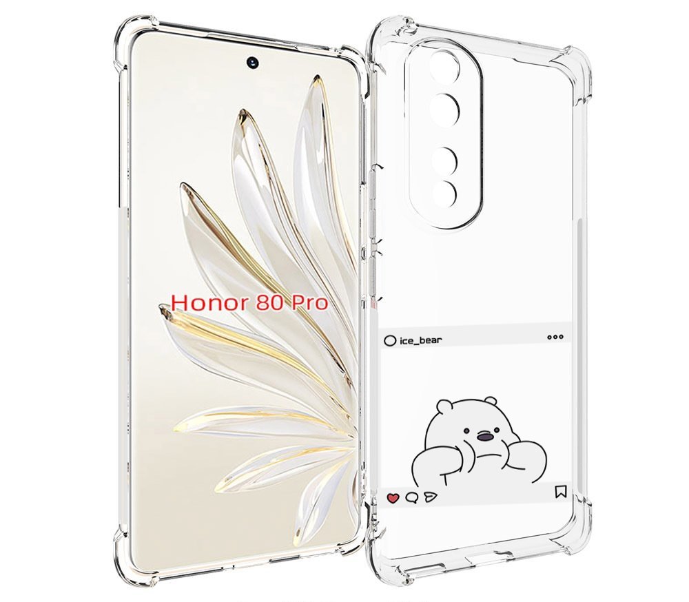 

Чехол MyPads ледяной-медведь для Honor 80 Pro, Прозрачный, Tocco