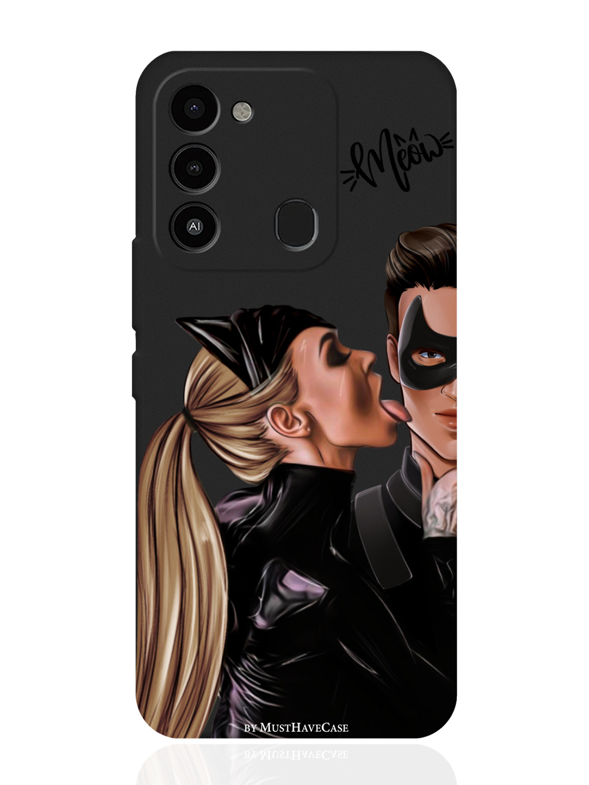 

Чехол MustHaveCase для Tecno Spark 9 Кошечка с парнем черный, Коричневый;черный