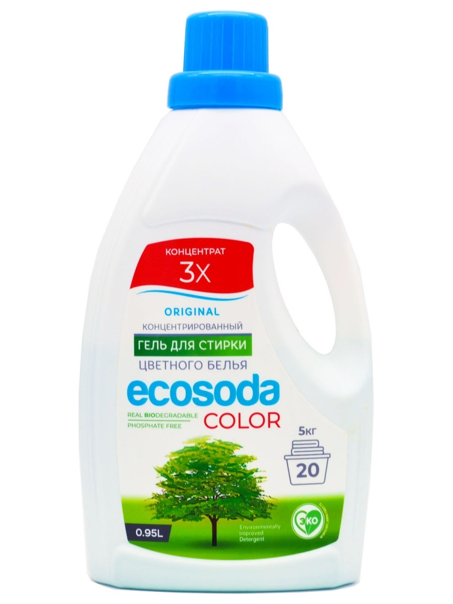

Гель для стирки ecosoda 950 мл, 950 мл.