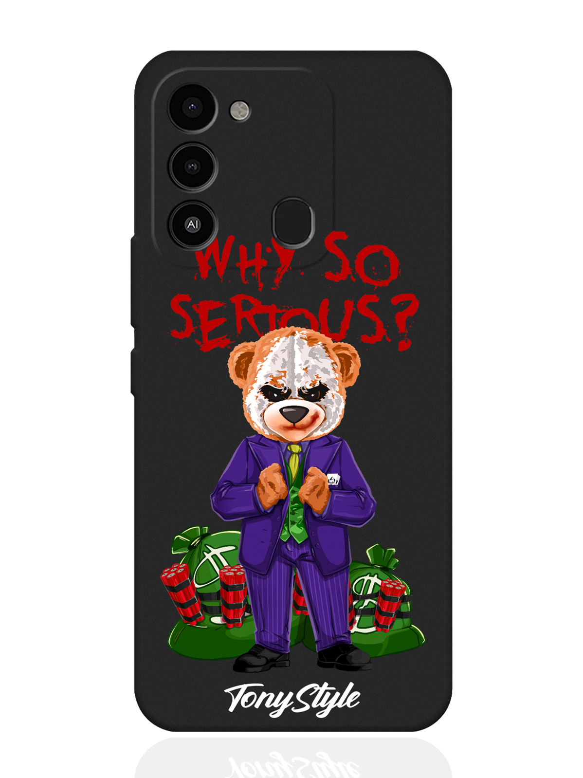 

Чехол Tony Style для Tecno Spark 9 Tony Style Why so serious черный, Разноцветный