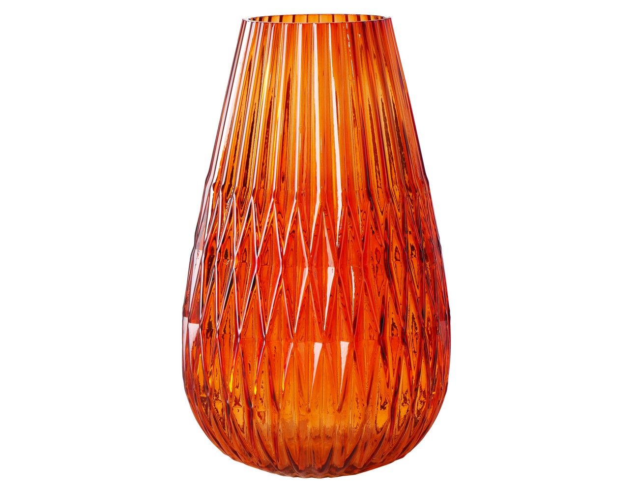 фото Стеклянная ваза ребекка, оранжевая, 27 см, boltze