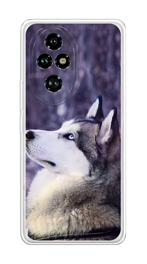 

Чехол на Honor 200 Pro "Хаски 1", Фиолетовый;белый, 6124850-1