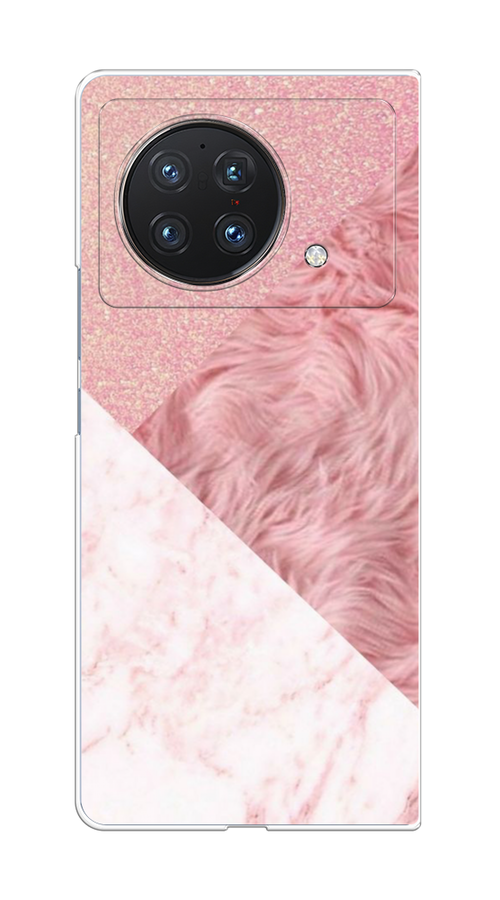 

Чехол на Vivo X Fold "Текстурные треугольники", Розовый;белый, 266750-1
